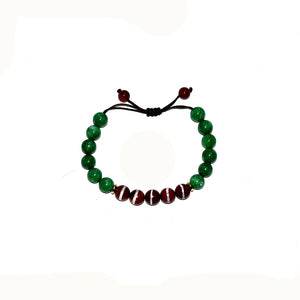 10mm Red/White Agate DZI Beads Weave Female Bracelet