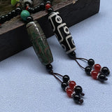 9 Eyes Dzi Bead Pendant Necklace Tibet Fengshui Agate Dzi Beads Amulet