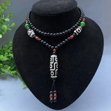 9 Eyes Dzi Bead Pendant Necklace Tibet Fengshui Agate Dzi Beads Amulet
