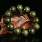 Tibetan Buddhism Green Carbide Wood Bracelet Men Beads Jewelry