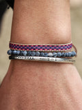 Tibetan Buddhism Lucky Knot Bracelet Natural Agate Beads 925 Silver