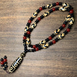 Tibetan 9-Eyed Dzi Bead Pendant Necklace Fengshui Agate Amulet