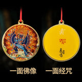 Tibetan Buddhist Pure Copper Protector Statue Necklace