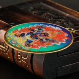 Tibetan Buddhist Pure Copper Protector Statue Necklace