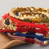 Tibetan Buddhist Copper Beads Bracelets Colorful Friendship Jewelry