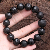 Tibetan Buddhist Ebony 15mm Natural Ebony Prayer Wheel Bracelet