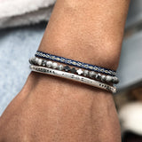 Tibetan Fish Pattern Bracelet Natural Stone Bead Bangle