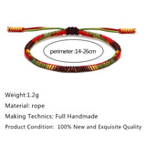 Tibetan Buddhist Braided Gradient Bracelet & Bangles for Men Women