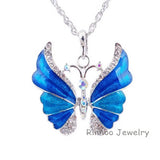 Tibetan Butterfly Necklace Enamel Pendant Vintage Women Jewelry