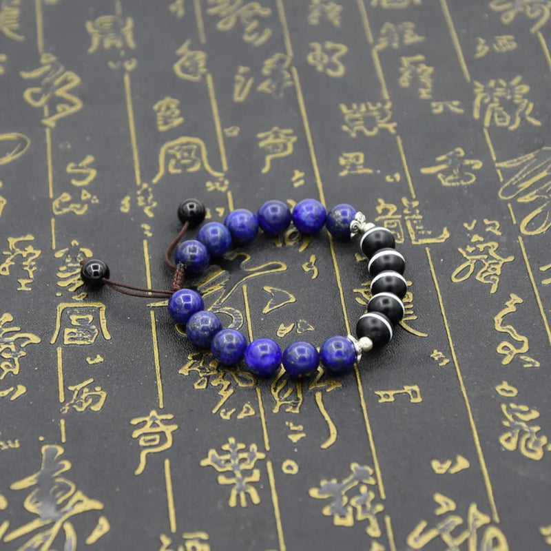 Tibetan DZI Bracelet 10mm Red/White Agate Beads