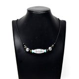 Tibetan DZI Necklace Crystal Carving Diamond Hammer Amulet dZi Necklace