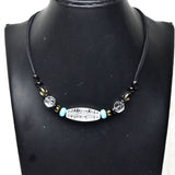 Tibetan DZI Necklace Crystal Carving Diamond Hammer Amulet dZi Necklace