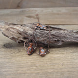 Tibetan Dzi Agates Bottle Antique Copper Hoop Pendants