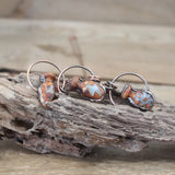 Tibetan Dzi Agates Bottle Antique Copper Hoop Pendants