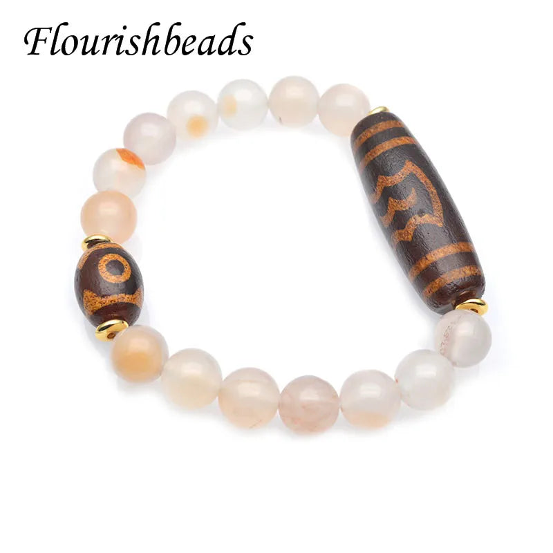Tibetan Dzi Agates Stone Bracelet for Healing