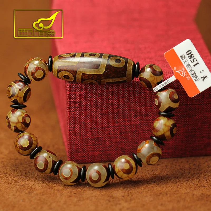 Tibetan Dzi Beads Bracelet Ethnic Style Nine Eyes Three Eyes Natural Stone