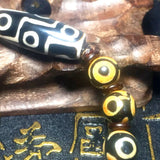 Tibetan Feng Shui 9eyes DZI 10mm 3 eyes Round beads string bracelet