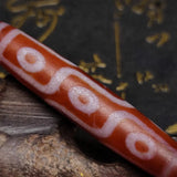 Tibetan Fire Offering 9 Eyes Red Agate Dzi Beads Necklace