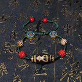 Tibetan Wealth God Agate Dzi Bracelet