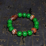 Tibetan Wealth God Totem Dzi Bead Bracelet