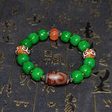 Tibetan Wealth God Totem Dzi Bead Bracelet