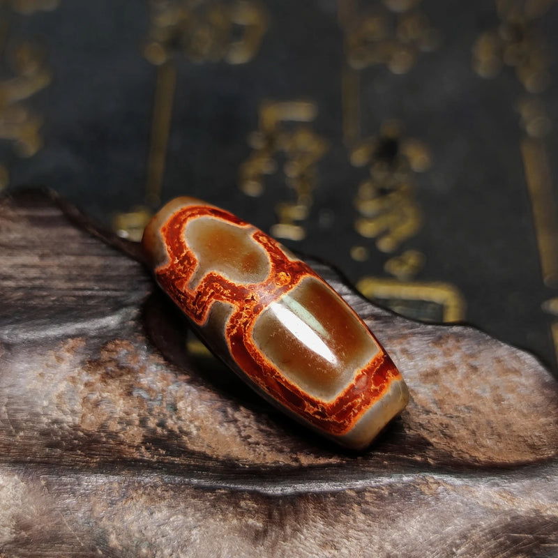Tibetan Wealth God Totem Agate Dzi Jewelry