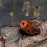 Tibetan Wealth God Totem Agate Dzi Jewelry