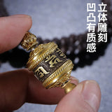 Tibetan Copper Necklace Pendant with Ancient Gold True Words