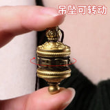 Tibetan Copper Necklace Pendant with Ancient Gold True Words