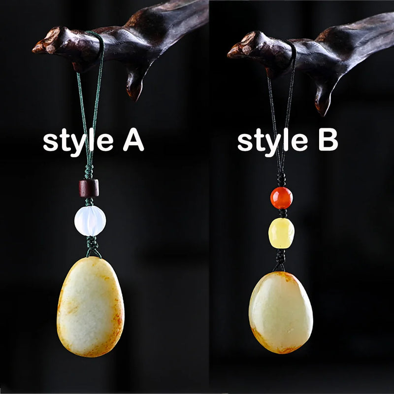Tibetan Jade Key Chain Pendant Chinese Style Jade Jewelry