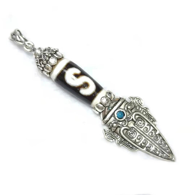 Tibetan Totem Old Agate Dzi Bead Vajvakilaka DIY Jewelry