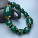 Tibetan Natural Agate Beads Bracelet Chalcedony Minimalist Jewelry