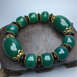 Tibetan Natural Agate Beads Bracelet Chalcedony Minimalist Jewelry