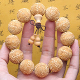 Tibetan Sandalwood Men's Bracelet 20mm Rosary Wood Beads