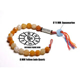 Tibetan OM Charm Red Weave Braided Bracelet Yellow Jade Quartz Beads Meditation