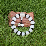 Tibetan Oblate 14*10mm Chalcedony Agate Bracelet