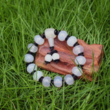 Tibetan Oblate 14*10mm Chalcedony Agate Bracelet