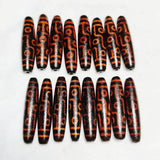 Tibetan Orange/Black 9 Eyes Totem DZI Beads For Men&Women