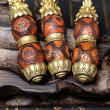 Tibetan Agate Dzi Beads Copper DIY Jewelry Pendant