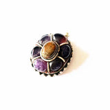 Tibetan Natural Amethyst Crystal Egg Flower Pendant