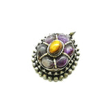 Tibetan Natural Amethyst Crystal Egg Flower Pendant