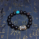 Tibetan Phoenix Eye Totem Incense for Old Black/White Agate Dzi Bead Bracelet