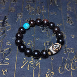 Tibetan Phoenix Eye Totem Incense for Old Black/White Agate Dzi Bead Bracelet