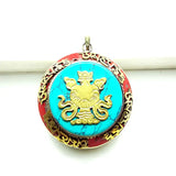 Tibetan Prayer Box Amulet Lucky Eight Symbols Copper Inlaid Mantras
