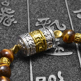 Tiger Eye Tibetan Prayer Wheel Bracelet for Good Luck