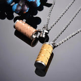 Tibetan Prayer Wheel Turner Cremation Ashes Urn Necklace for Men