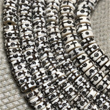 Tibetan Ox Bone Carving Cross 108 Spacer Beads Necklace Bracelet DIY