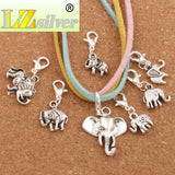 Tibetan Silver Elephant Clasp Charm Beads 14Pcs