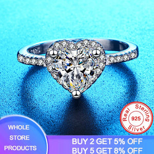 Tibetan Silver Heart Ring Romantic Gift Zircon Jewelry