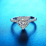 Tibetan Silver Heart Ring Romantic Gift Zircon Jewelry